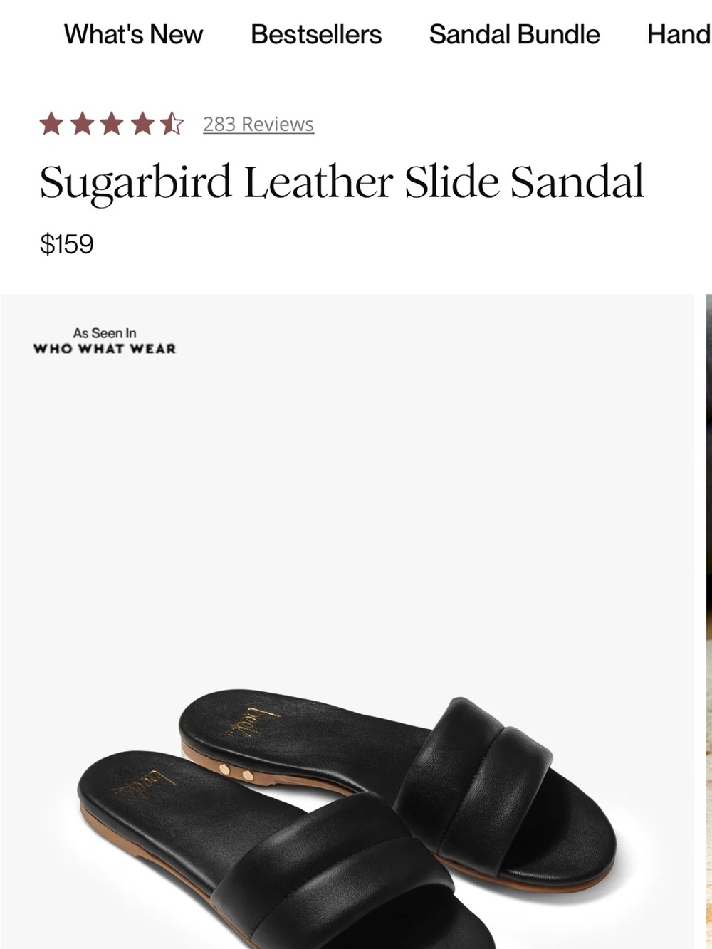 beek Black Leather Slide Sandal